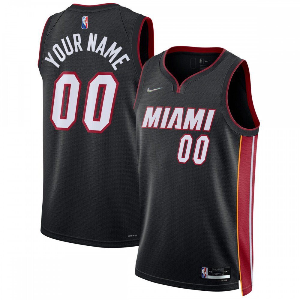Miami Heat 2021/22 Diamond Swingman Custom Jersey - Icon Edition - Black-Pro Kit Vault | Brand New 26/27 Sports Jerseys